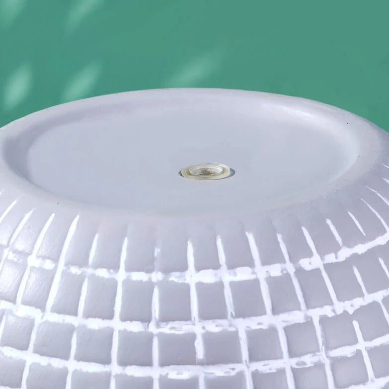 Disco Ceramic Planter - Large / Silver