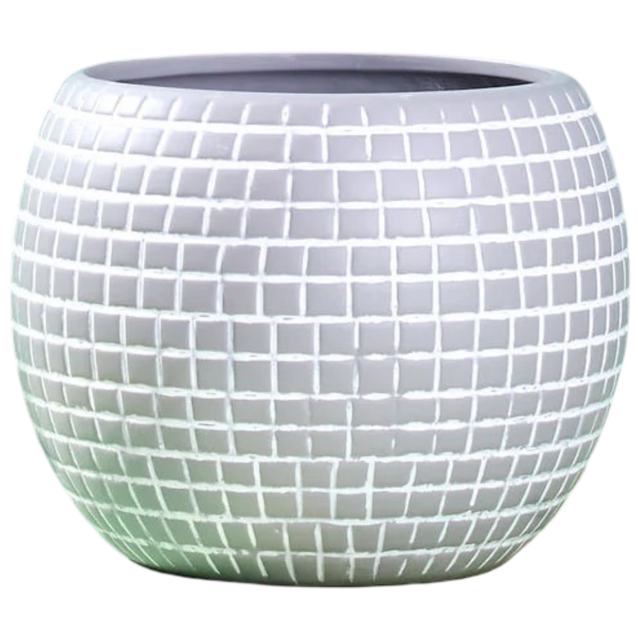 Disco Ceramic Planter - Large / Silver