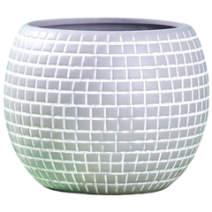 Disco Ceramic Planter - Large / Silver