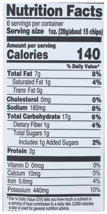 Nutrition Information - Bbq Kettle Chips