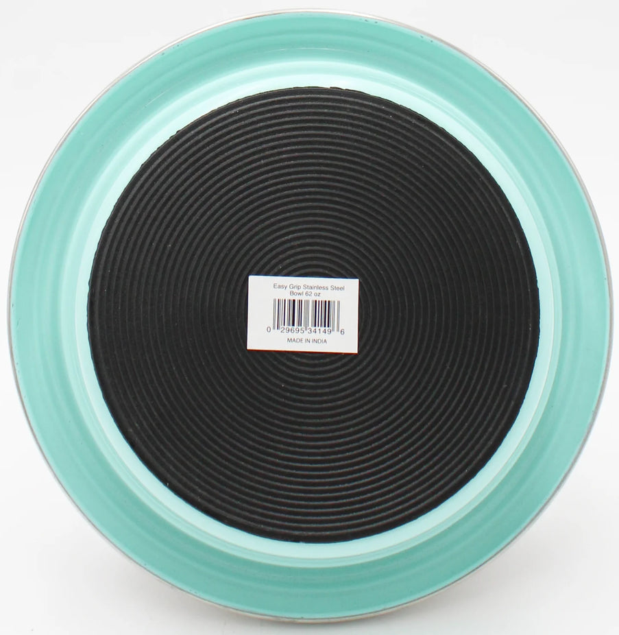 Easy Grip Stainless Steel Dog Bowl - Aqua