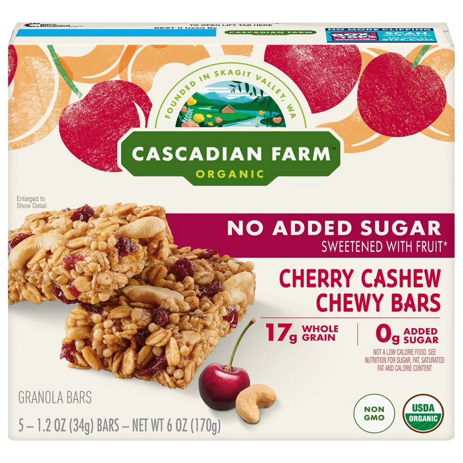 Cherry Cashew Chewy Granola Bars - No Added Sugar (5CT)