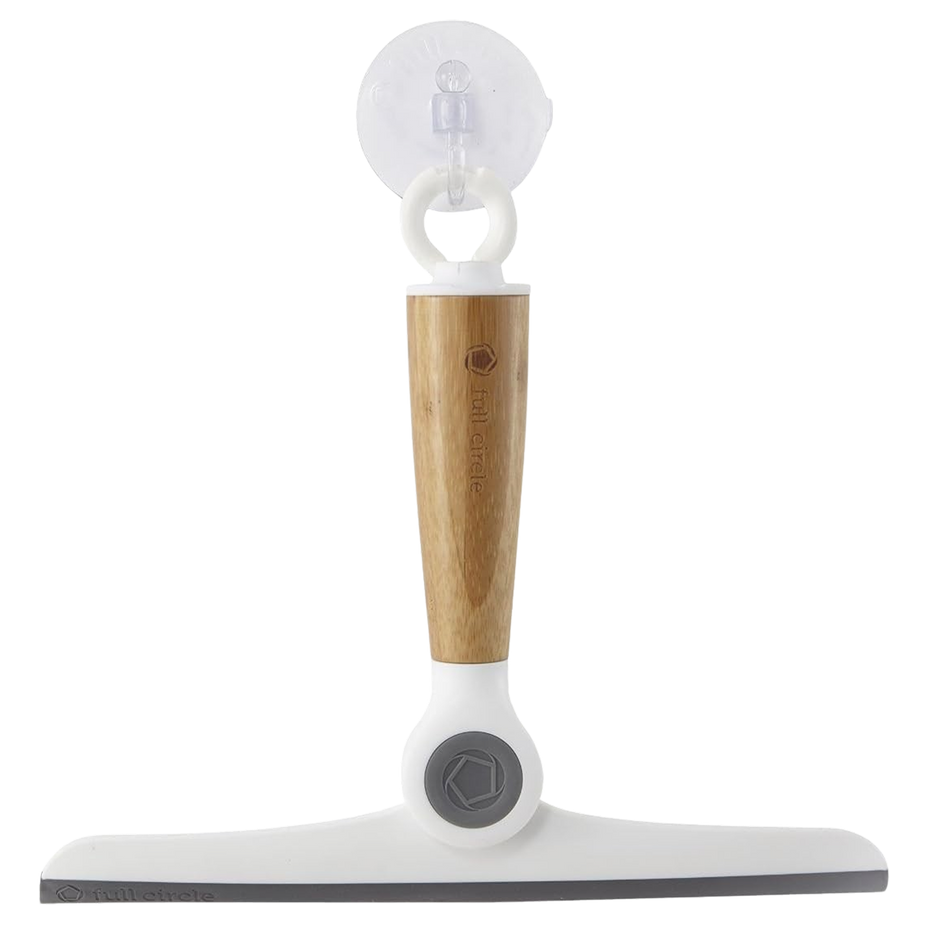 Wipe Out Pivoting Shower Squeegee with Hanging Hook - White