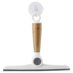 Wipe Out Pivoting Shower Squeegee with Hanging Hook - White