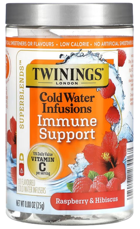 Twining Tea Raspberry & Hibiscus Cold Water Infusions Immune Support –  Martie
