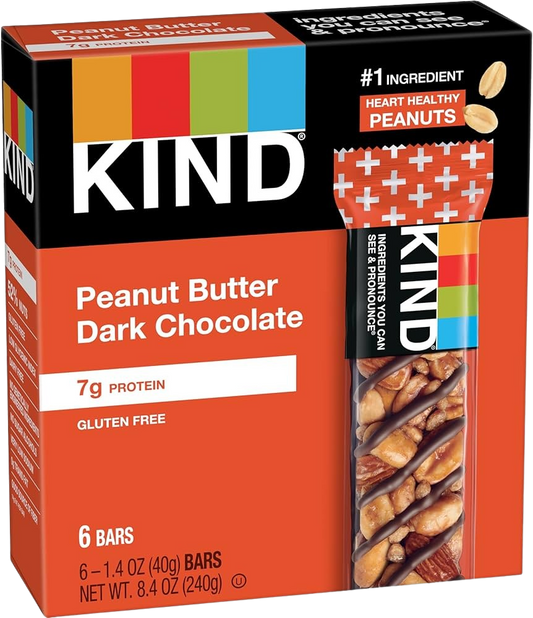 Peanut Butter Dark Chocolate Bars (6 CT)