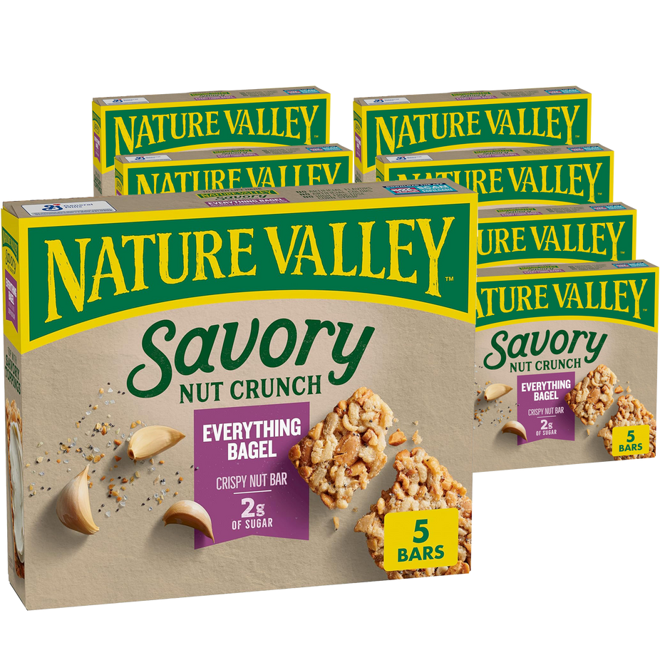 Savory Nut Crunch Bar - Everything Bagel (8 Pack)