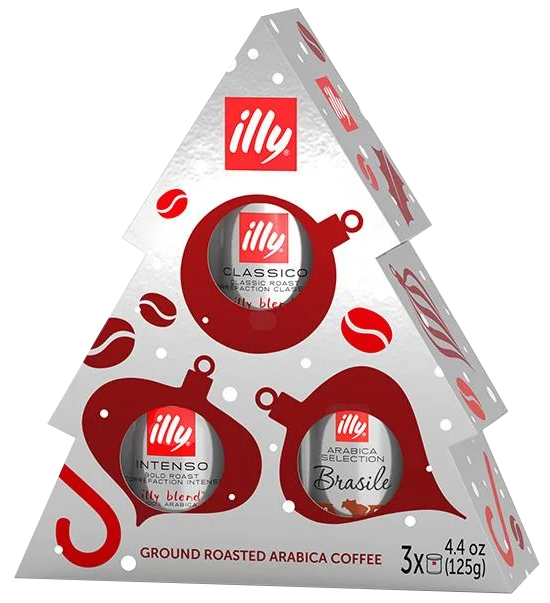 3 Tin Coffee Gift Set in Holiday box