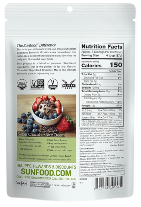 Organic Superfood Smoothie Chocolate Mix