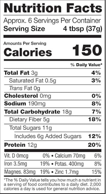 Nutrition Information - Organic Superfood Smoothie Chocolate Mix