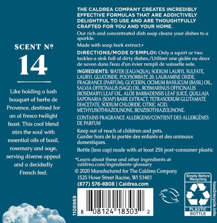 Dish Soap Basil Blue Sage