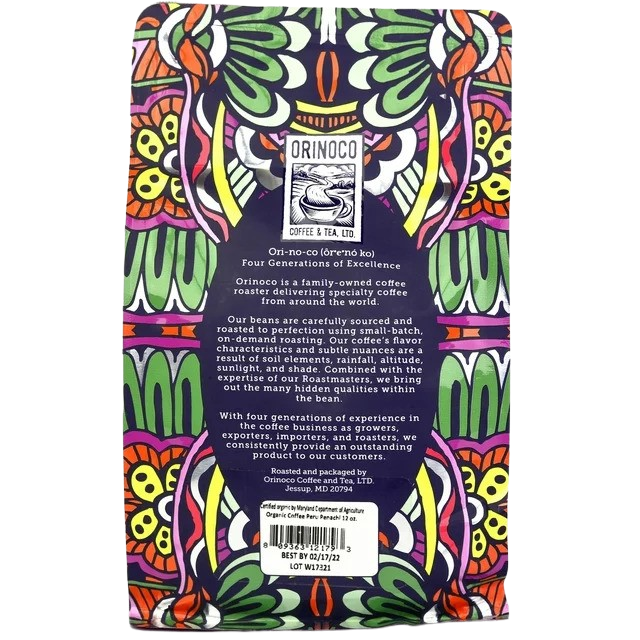 Organic Peru Whole Bean Medium Roast Coffee