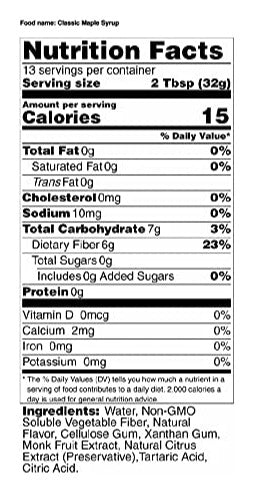 Keto Maple Flavored Syrup