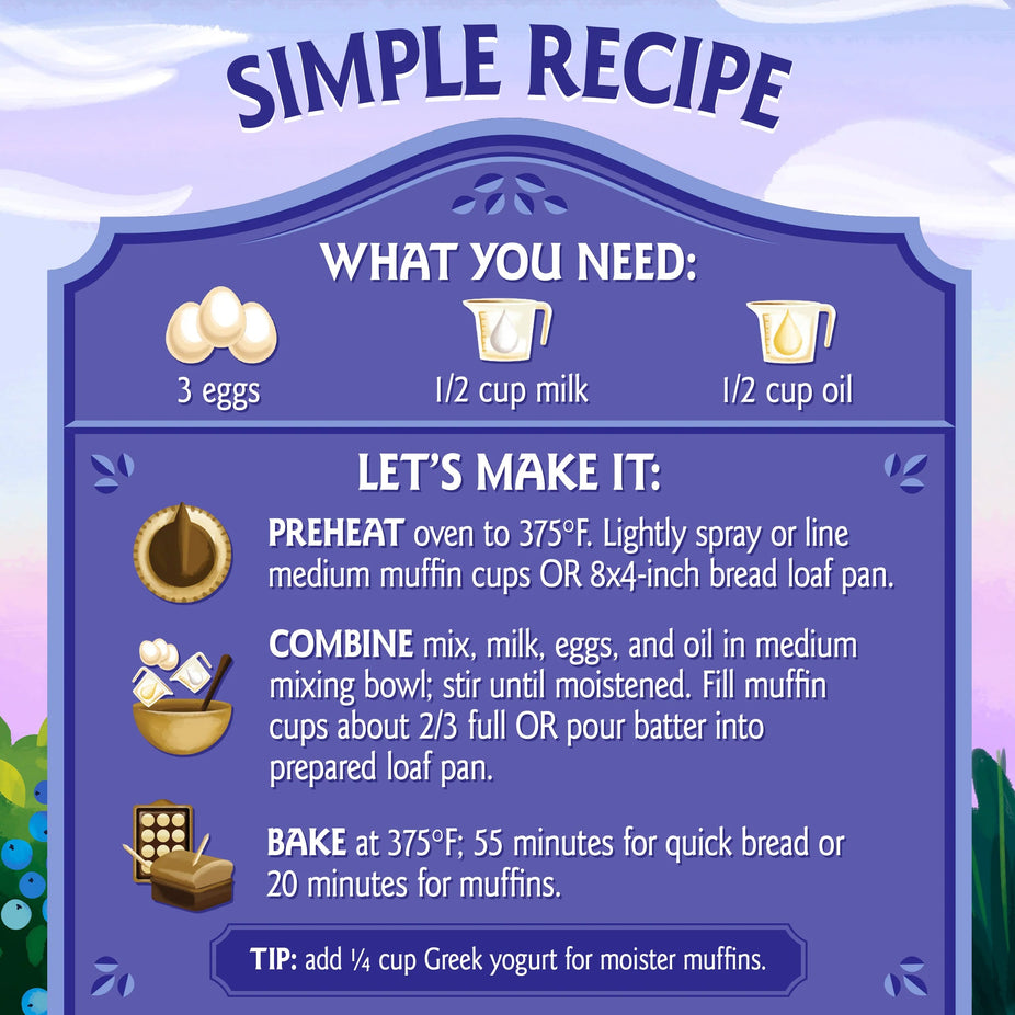 Organic Blueberry Quick Bread And Muffin Mix