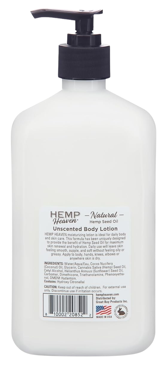 Natural Hemp Seed Oil Unscented Body Lotion