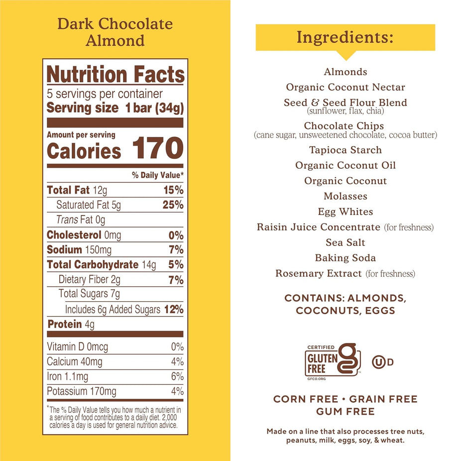 Dark Chocolate Almond Soft Baked Bars (3 Pack)