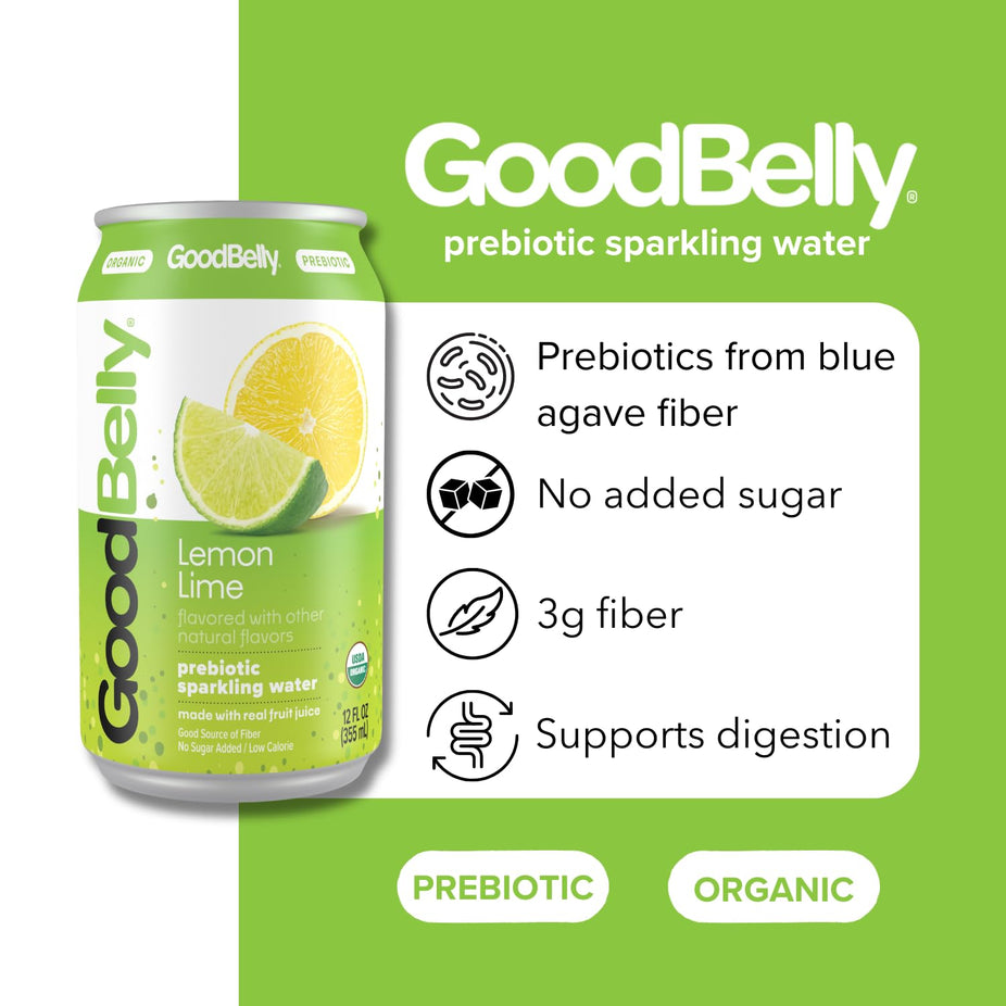 Lemon Lime Prebiotic Sparkling Water (4 Pack)