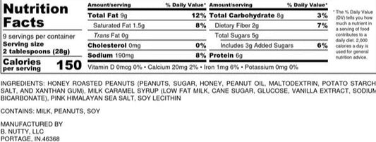 Nutrition Information - Simply Salted Caramel Peanut Butter