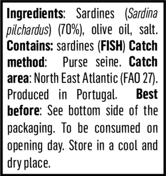 Nutrition Information - Sardines in Olive Oil MSC (12 Pack)