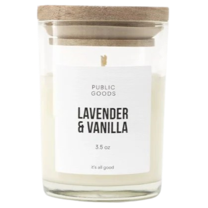 Lavender & Vanilla Scented Candle Wooden Lid