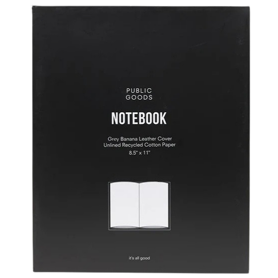 Banana Leather Notebook Med Gry Unlined