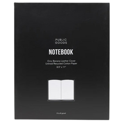 Banana Leather Notebook Med Gry Unlined