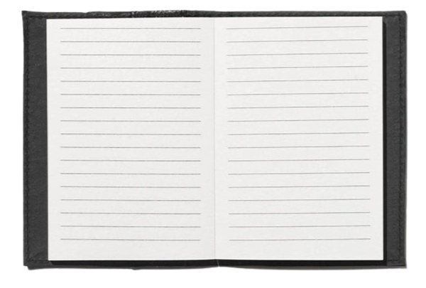 Plant Leather Notebook Med Blk Lined