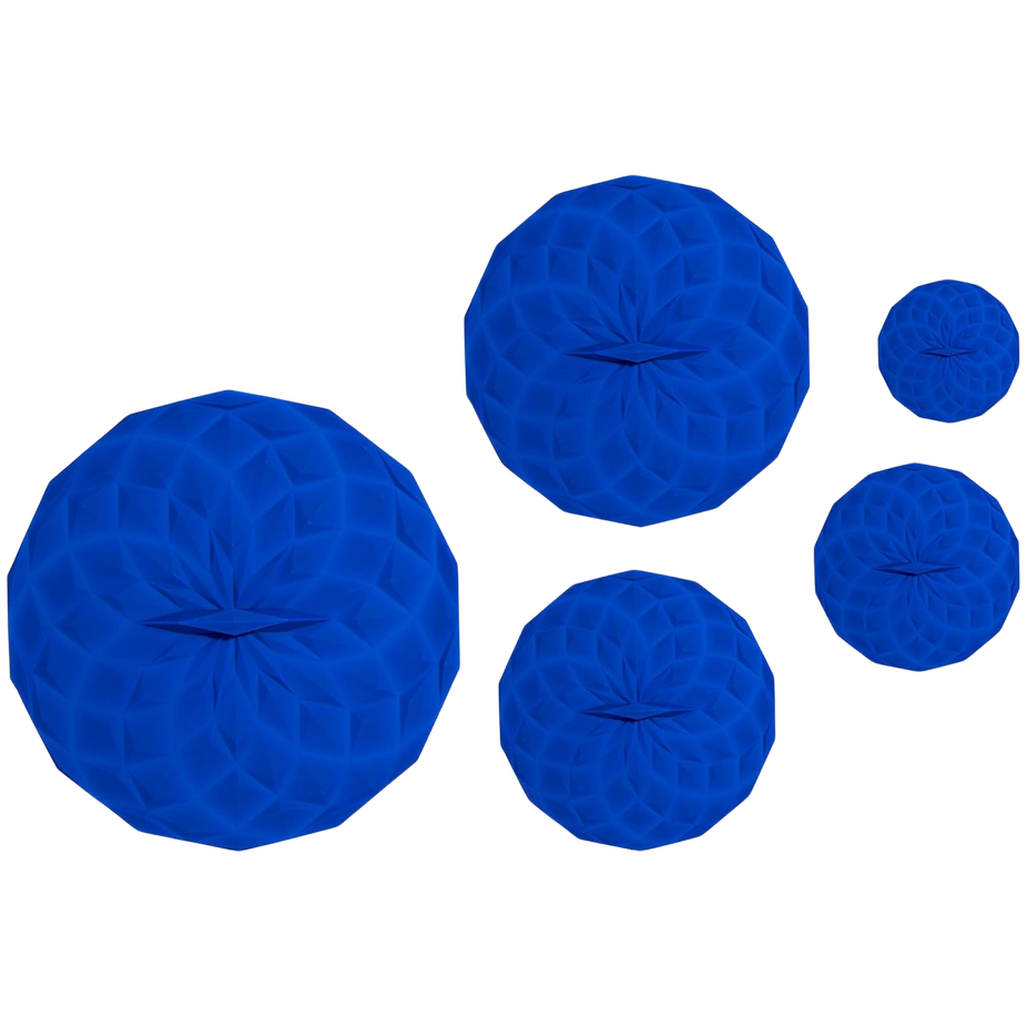 5-Piece Silicone Suction Lids Set - Blue