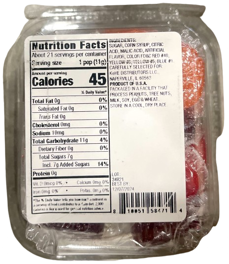 38th Street Saf-t Pops Tub Candy – Martie