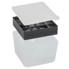 Mini Ice Box Silicone Ice Cube Tray with Lid & Bin - Charcoal