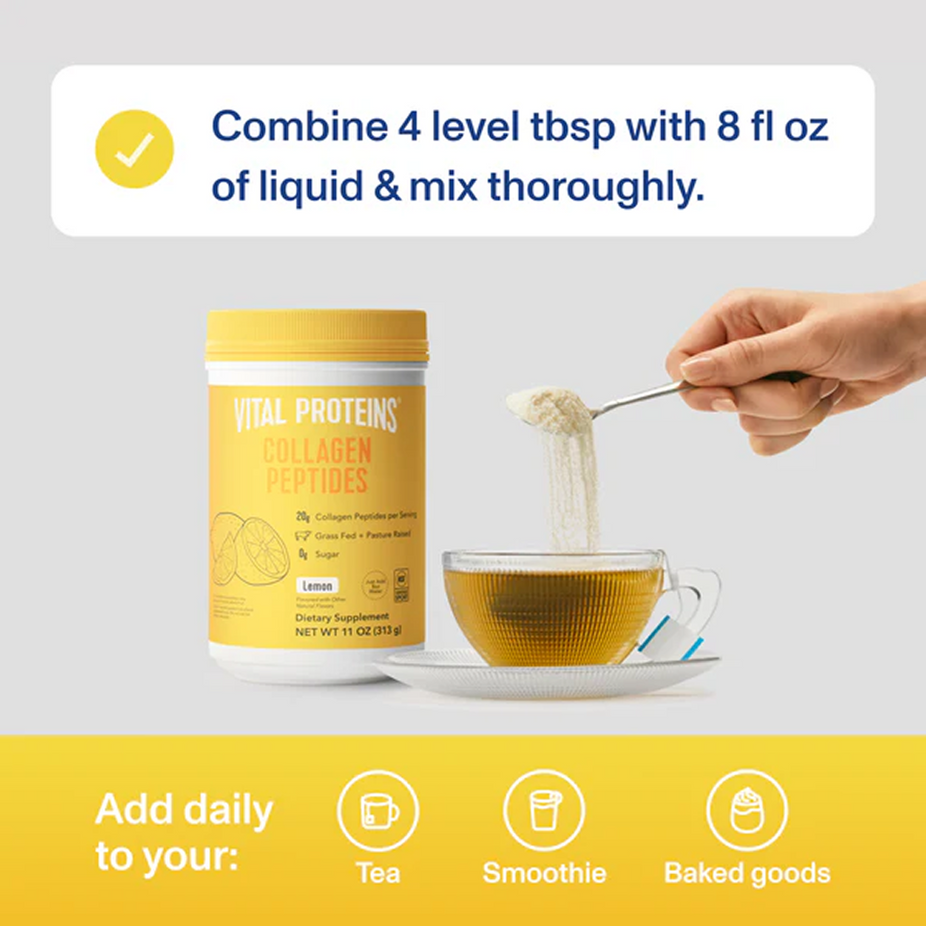 Lemon Collagen Peptides Dietary Supplement