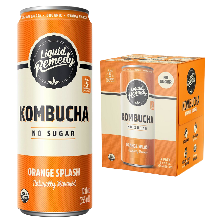 Organic Orange Splash Kombucha (4 Pack)