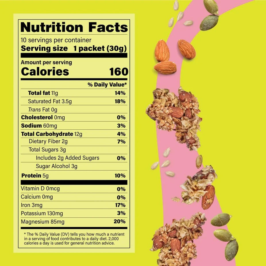 Hunger Control Organic Seed Granola Pouch - Coconut, Almond, Banana