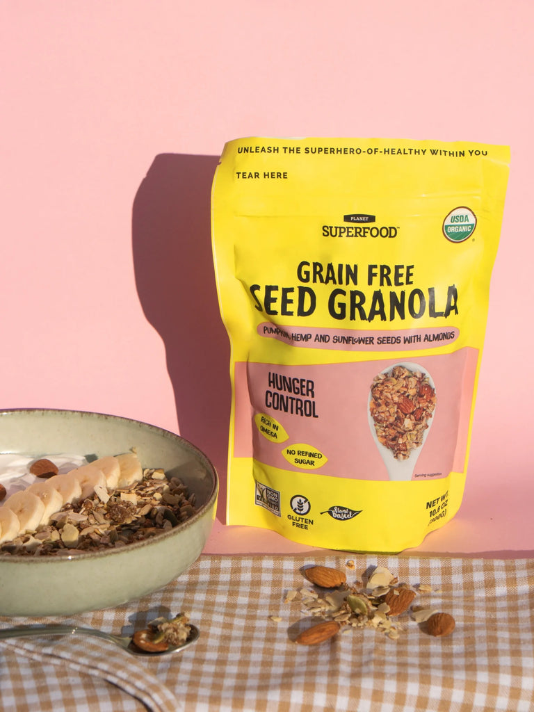 Hunger Control Organic Seed Granola Pouch - Coconut, Almond, Banana ...