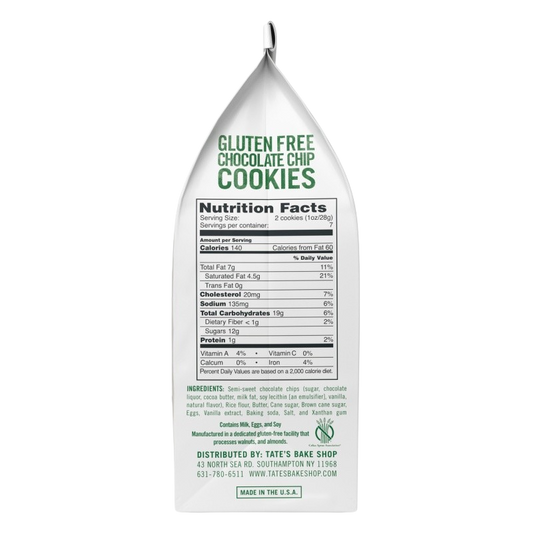 Nutrition Information - Gluten Free Chocolate Chip Cookies