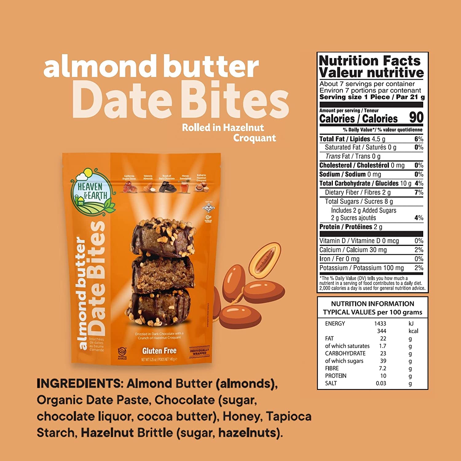 Heaven And Earth Hazelnut Almond Butter Date Bites Martie