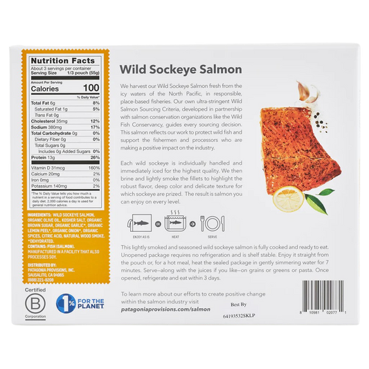 Nutrition Information - Lemon Pepper Wild Sockeye Salmon