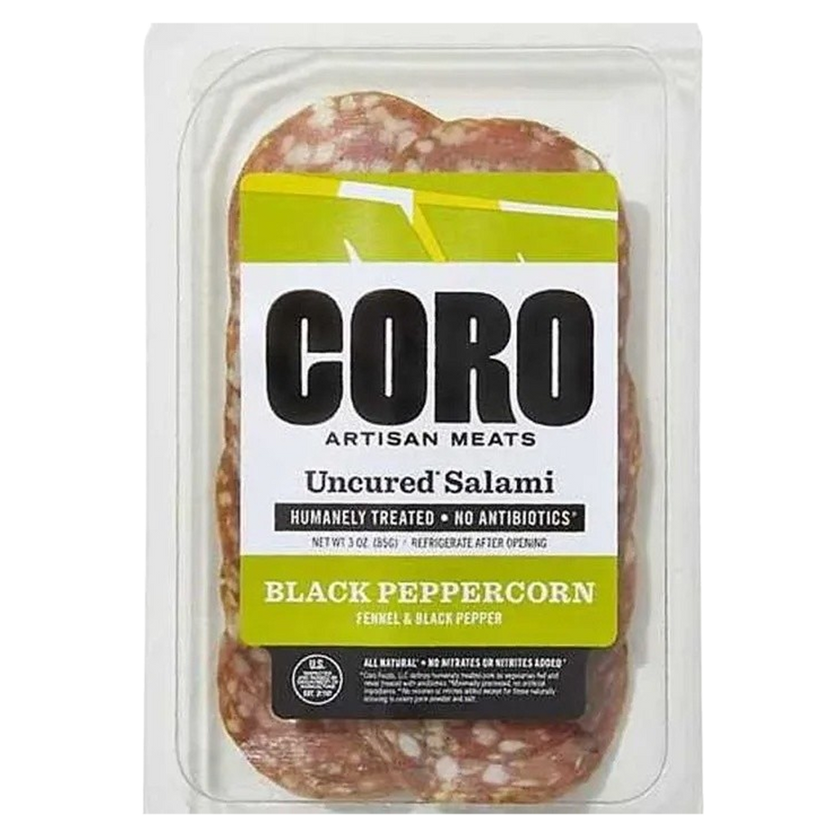 Uncured Black Pepper Salami Sliced