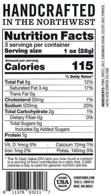 Uncured Black Pepper Salami Sliced