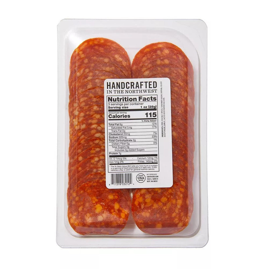 Sliced Pack Uncured Hot Sopressata