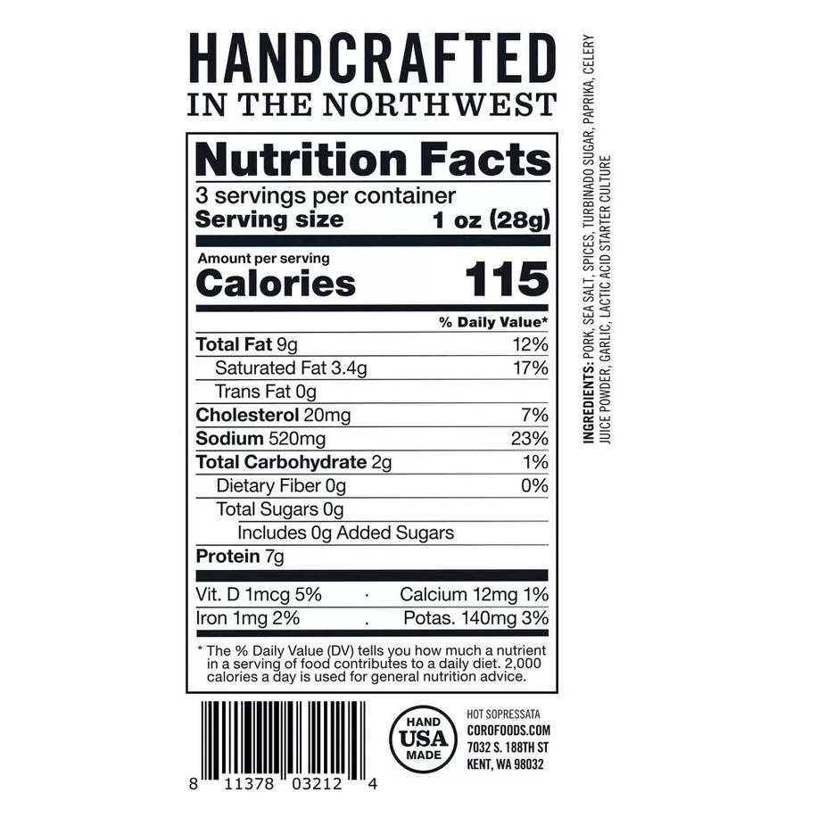 Sliced Pack Uncured Hot Sopressata