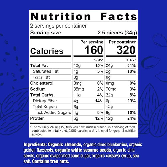 Nutrition Information - Almond Blueberry Super Bites Bar (12 Pack)