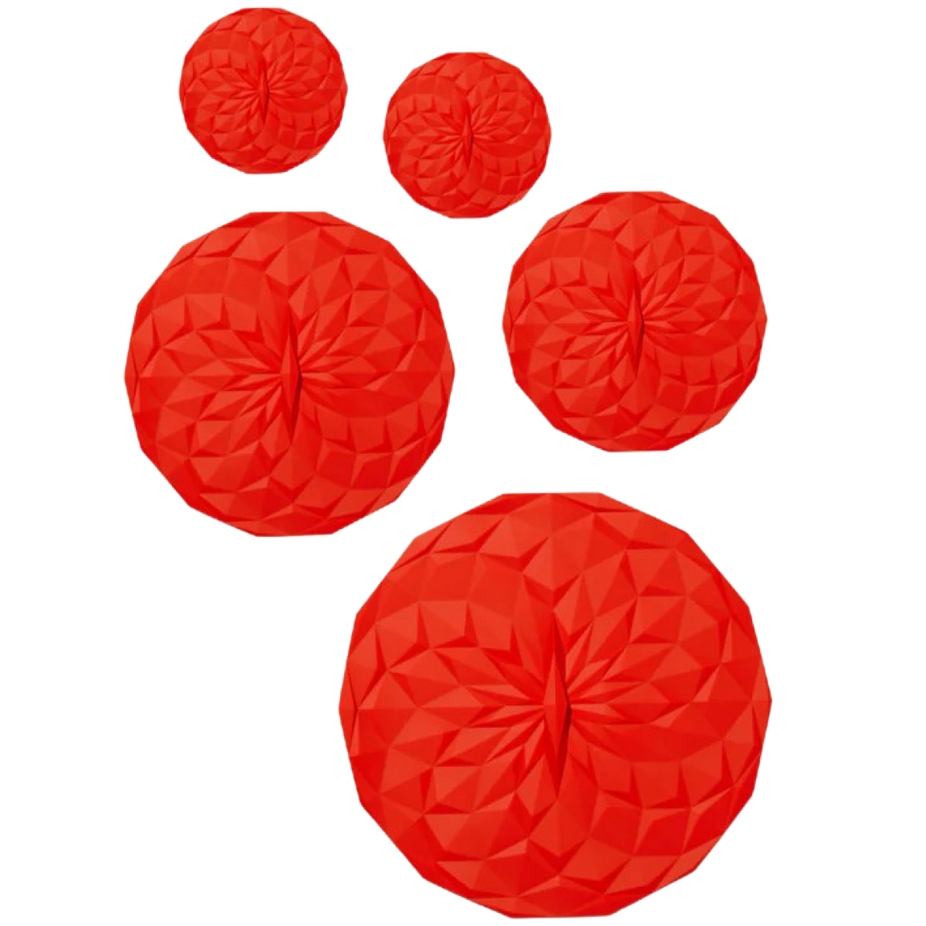 5-Piece Silicone Suction Lids Set - Red