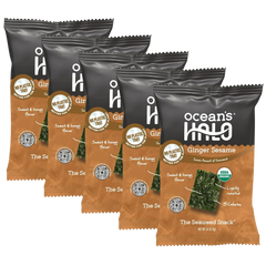 Organic Ginger Sesame Trayless Seaweed Snacks (5 Pack)