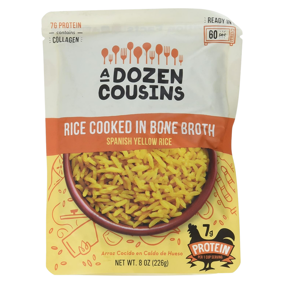 RTE Rice Cooked in Bone Broth Spanish Yellow (6 Pack)