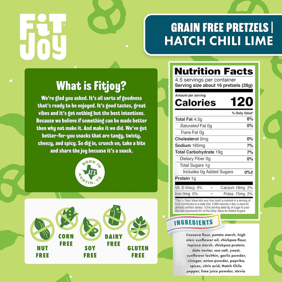 Grain Free Hatch Chile Lime Pretzels