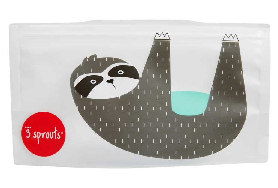 Sloth Reusable Snack Bag - Teal (Set of 2)
