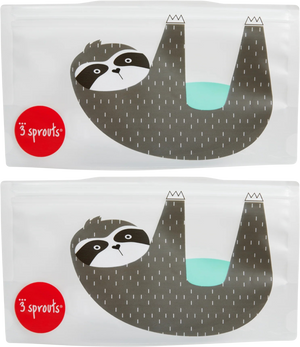 Sloth Reusable Snack Bag - Teal (Set of 2)