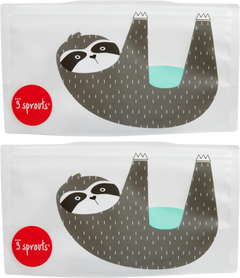 Sloth Reusable Snack Bag - Teal (Set of 2)
