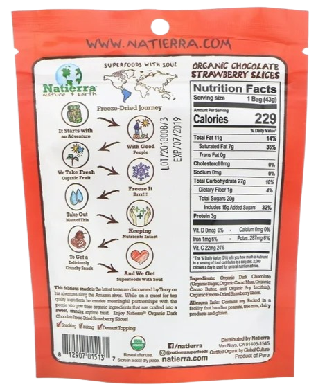 Organic Chocolate Strawberry Slices